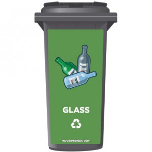 Glass Recycling Wheelie Bin Sticker Panel